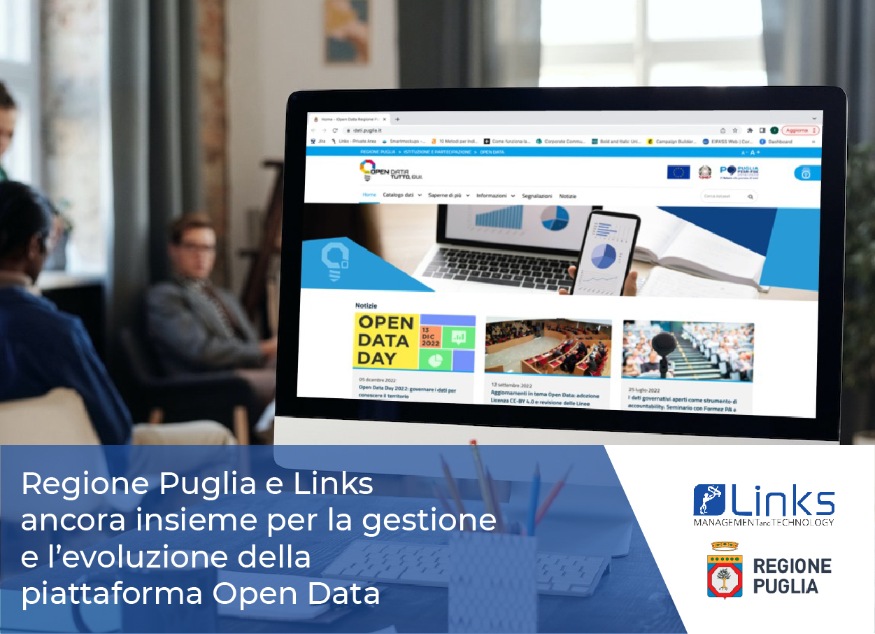 Links con Regione Puglia per la valorizzazione della piattaforma regionale sugli Open Data