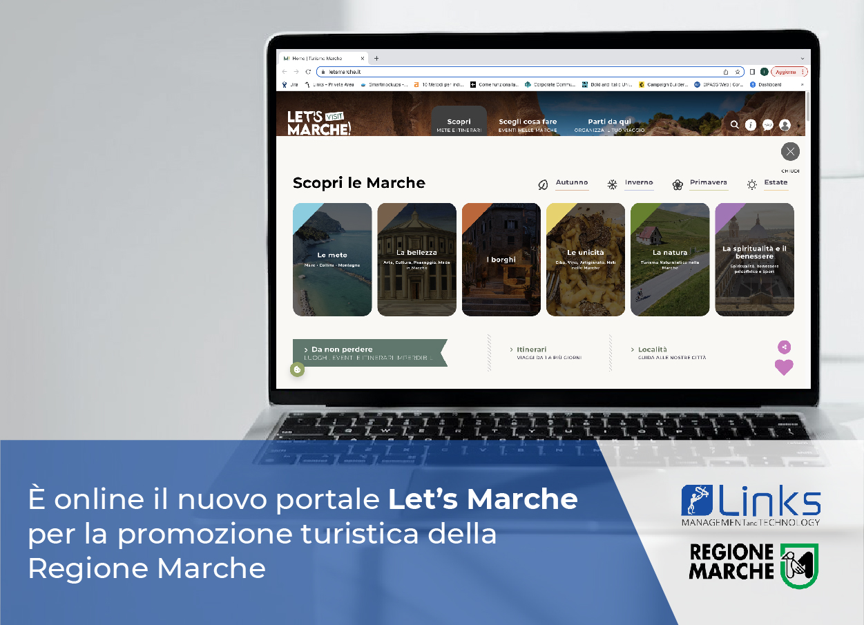 Links realizza il nuovo portale Let’s Marche per la promozione turistica della Regione